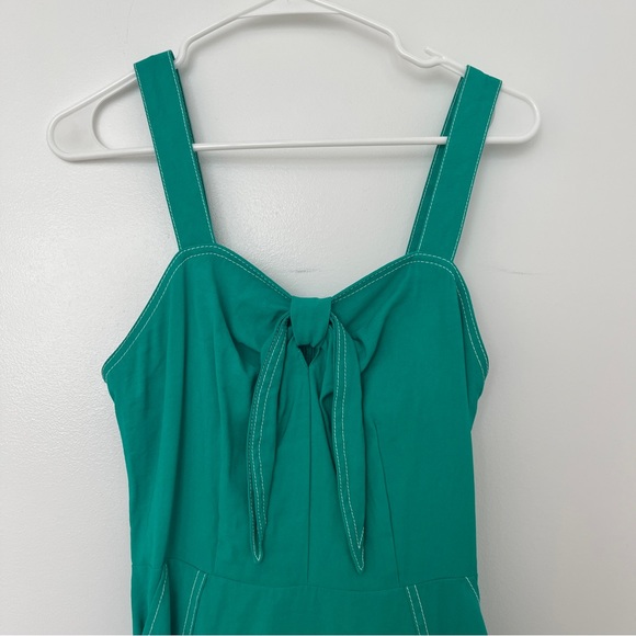 Green Dress with Tie Front - Picture 2 of 7